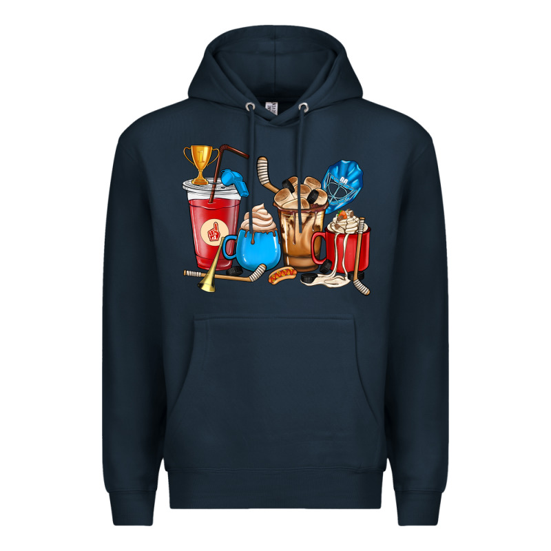 Hockey Coffee Cups Premium Hoodie by HowdyJamesFarm | Teevron