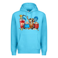 Ocean Blue Hockey coffee cups Premium Hoodie - HowdyJamesFarm