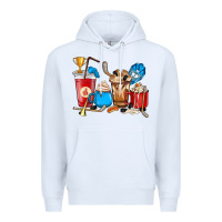 White Hockey coffee cups Premium Hoodie - HowdyJamesFarm
