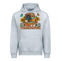 Heather Grey happy thanksgiving with truck bbs Urban Hoodie - BundleAndBundleShop