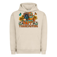 Pigment French Oak happy thanksgiving with truck bbs Urban Hoodie - BundleAndBundleShop