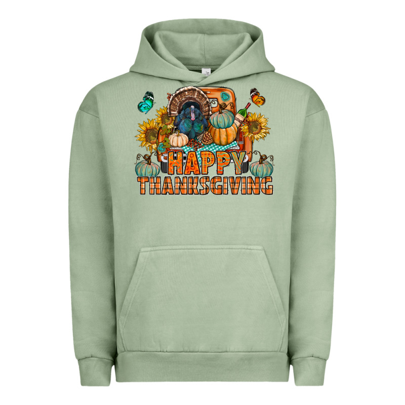 Happy Thanksgiving With Truck Bbs Urban Hoodie by BundleAndBundleShop | Teevron