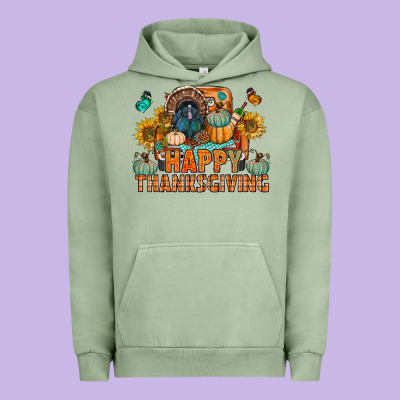 Happy Thanksgiving With Truck Bbs Urban Hoodie Designed By Bundleandbundleshop