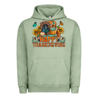 Pigment Oil Green happy thanksgiving with truck bbs Urban Hoodie - BundleAndBundleShop