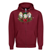 Burgundy Christmas Gnomes Zipper Hoodie - Bettercallsaul