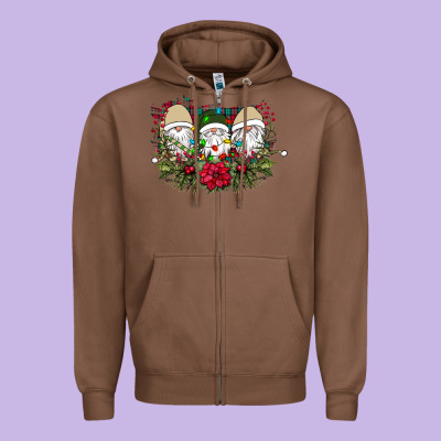 Christmas Gnomes Zipper Hoodie Designed By Bettercallsaul
