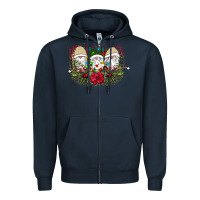 Navy Christmas Gnomes Zipper Hoodie - Bettercallsaul