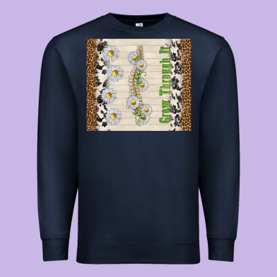 Grow Through It Premium Sweatshirt Designed By Tumblerdesignbyshophia