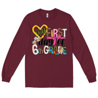 Burgundy my first day of 6th grade Long Sleeve Tee - NancyCooperArtShop