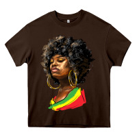 Chocolate Brown juneteenth black women Heavy Core Tee - HRA Design Shop