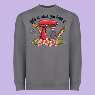Life Is What You Bake It Heavyweight Sweatshirt Designed By Maliassmallbusiness