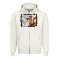 Oatmeal Heather Between Jesus Take The Wheel I Wish A Heifer Would Zipper Hoodie - Bettercallsaul