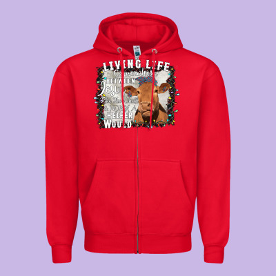 Between Jesus Take The Wheel I Wish A Heifer Would Zipper Hoodie Designed By Bettercallsaul
