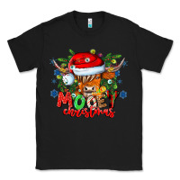 Black Mooey Christmas Classic Tee - CowhideDigitalArt