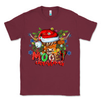 Burgundy Mooey Christmas Classic Tee - CowhideDigitalArt