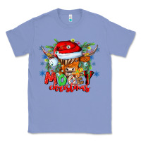 Colony Blue Mooey Christmas Classic Tee - CowhideDigitalArt