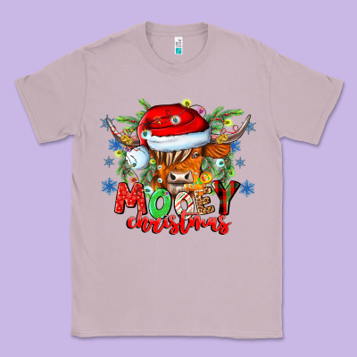 Mooey Christmas Classic Tee Designed By Cowhidedigitalart