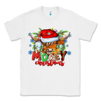 White Mooey Christmas Classic Tee - CowhideDigitalArt
