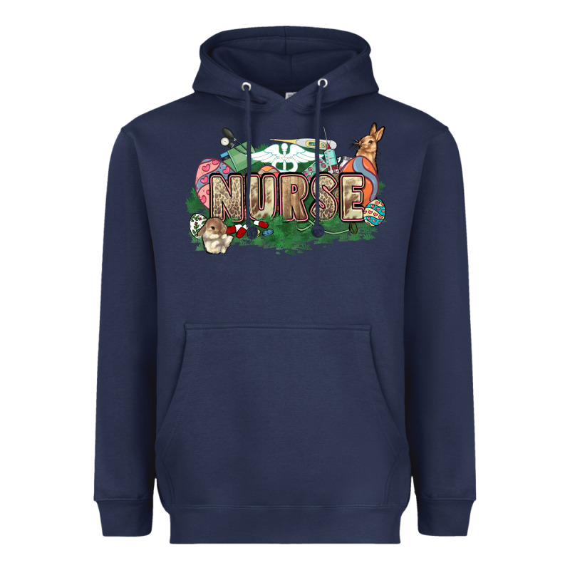 Easter Egg Nurse Bunny Easter Day Heavyweight Hoodie by HowdyJamesFarm | Teevron