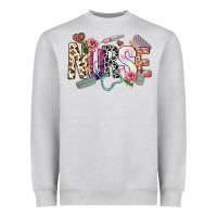 Heather Grey nurse Heavyweight Sweatshirt - NancyCooperArtShop