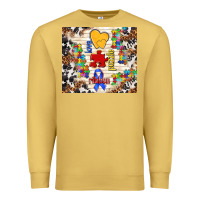 Antique Gold love puzzle ribbon Premium Sweatshirt - TumblerDesignByShophia