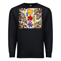 Black love puzzle ribbon Premium Sweatshirt - TumblerDesignByShophia