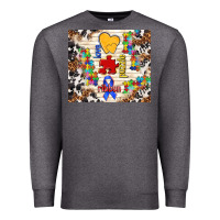Charcoal Heather love puzzle ribbon Premium Sweatshirt - TumblerDesignByShophia