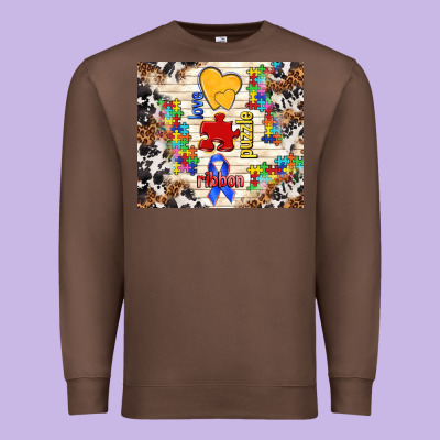 Love Puzzle Ribbon Premium Sweatshirt Designed By Tumblerdesignbyshophia