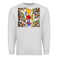 Dove Grey love puzzle ribbon Premium Sweatshirt - TumblerDesignByShophia