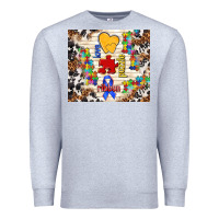 Heather Grey love puzzle ribbon Premium Sweatshirt - TumblerDesignByShophia