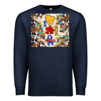 Navy love puzzle ribbon Premium Sweatshirt - TumblerDesignByShophia