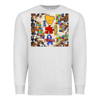 Oatmeal Heather love puzzle ribbon Premium Sweatshirt - TumblerDesignByShophia
