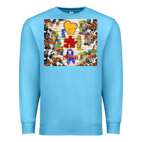 Ocean Blue love puzzle ribbon Premium Sweatshirt - TumblerDesignByShophia