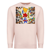 Pale Pink love puzzle ribbon Premium Sweatshirt - TumblerDesignByShophia