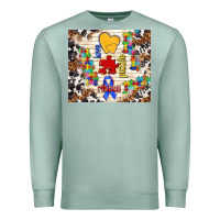 Seafoam love puzzle ribbon Premium Sweatshirt - TumblerDesignByShophia