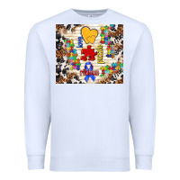 White love puzzle ribbon Premium Sweatshirt - TumblerDesignByShophia
