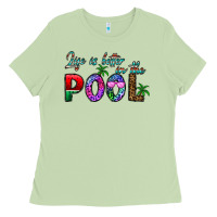 Matcha life is better İn the pool Ladies Tee - CowhideDigitalArt