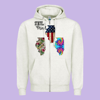 Im In A Fishing State Of Mind Illinois Zipper Hoodie Designed By Bettercallsaul