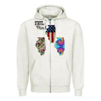 Oatmeal Heather Im in a Fishing State of Mind Illinois Zipper Hoodie - Bettercallsaul
