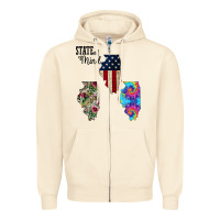 Sandshell Im in a Fishing State of Mind Illinois Zipper Hoodie - Bettercallsaul
