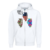 White Im in a Fishing State of Mind Illinois Zipper Hoodie - Bettercallsaul