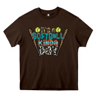 Chocolate Brown softball Heavy Core Tee - CowhideDigitalArt
