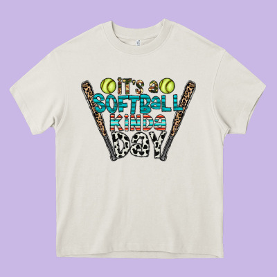 Softball Heavy Core Tee Designed By Cowhidedigitalart