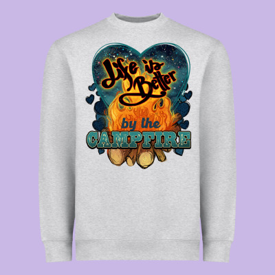 Life Is Better By The Campfire Heavyweight Sweatshirt Designed By Nancycooperartshop