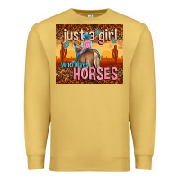 Antique Gold just a girl who loves horses Premium Sweatshirt - TumblerDesignByShophia