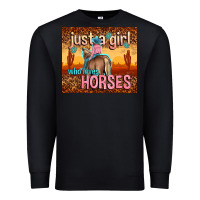 Black just a girl who loves horses Premium Sweatshirt - TumblerDesignByShophia