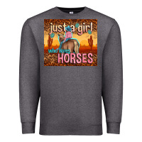 Charcoal Heather just a girl who loves horses Premium Sweatshirt - TumblerDesignByShophia