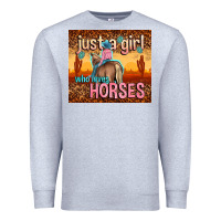 Heather Grey just a girl who loves horses Premium Sweatshirt - TumblerDesignByShophia