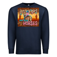 Navy just a girl who loves horses Premium Sweatshirt - TumblerDesignByShophia