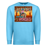 Ocean Blue just a girl who loves horses Premium Sweatshirt - TumblerDesignByShophia